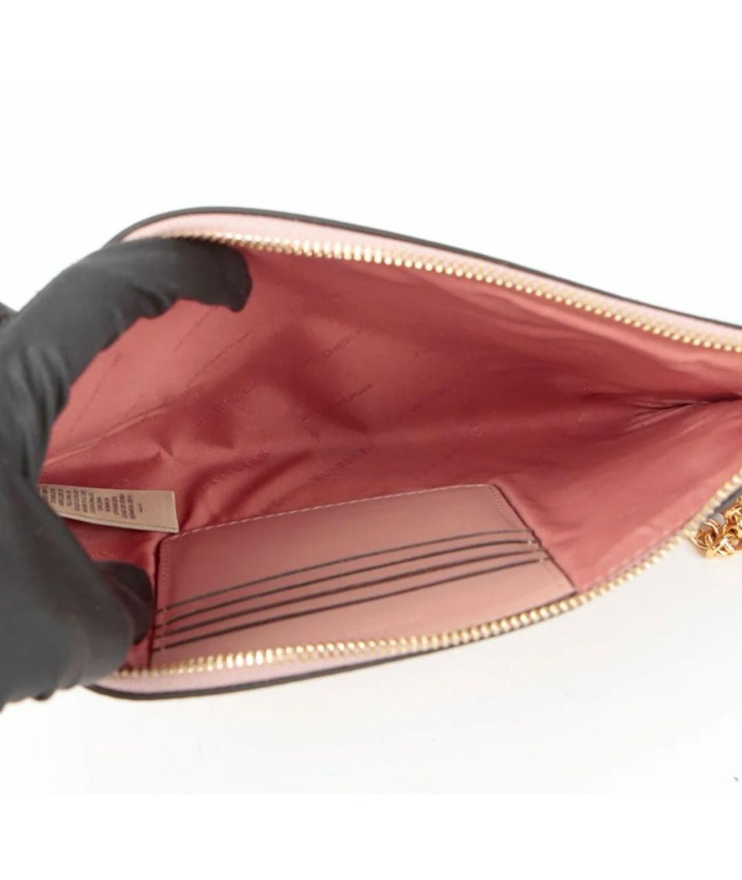 BURBERRY Розовая кожаная сумка через плечо, фото 5