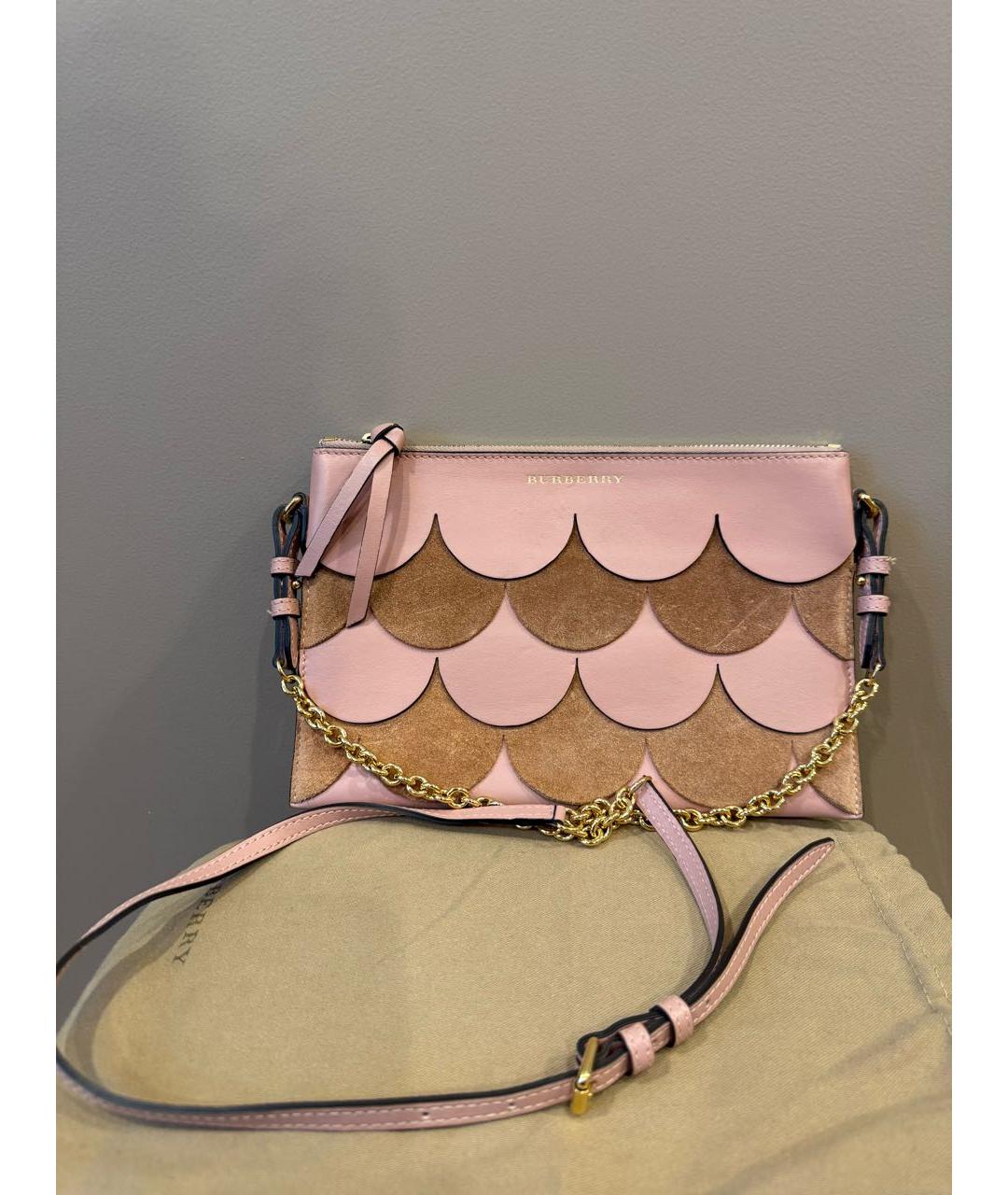 BURBERRY Розовая кожаная сумка через плечо, фото 3