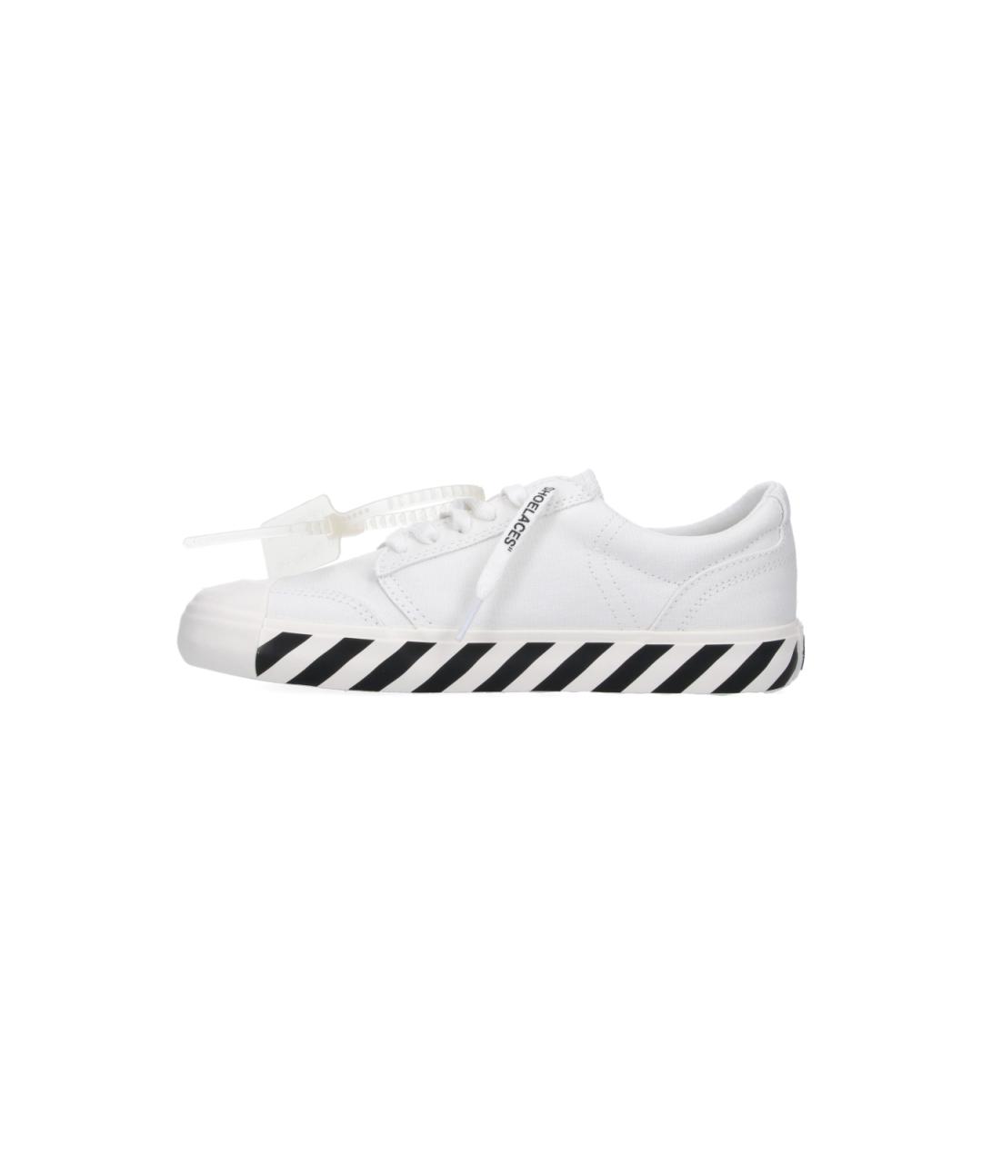 OFF-WHITE Белые текстильные низкие кроссовки / кеды, фото 2