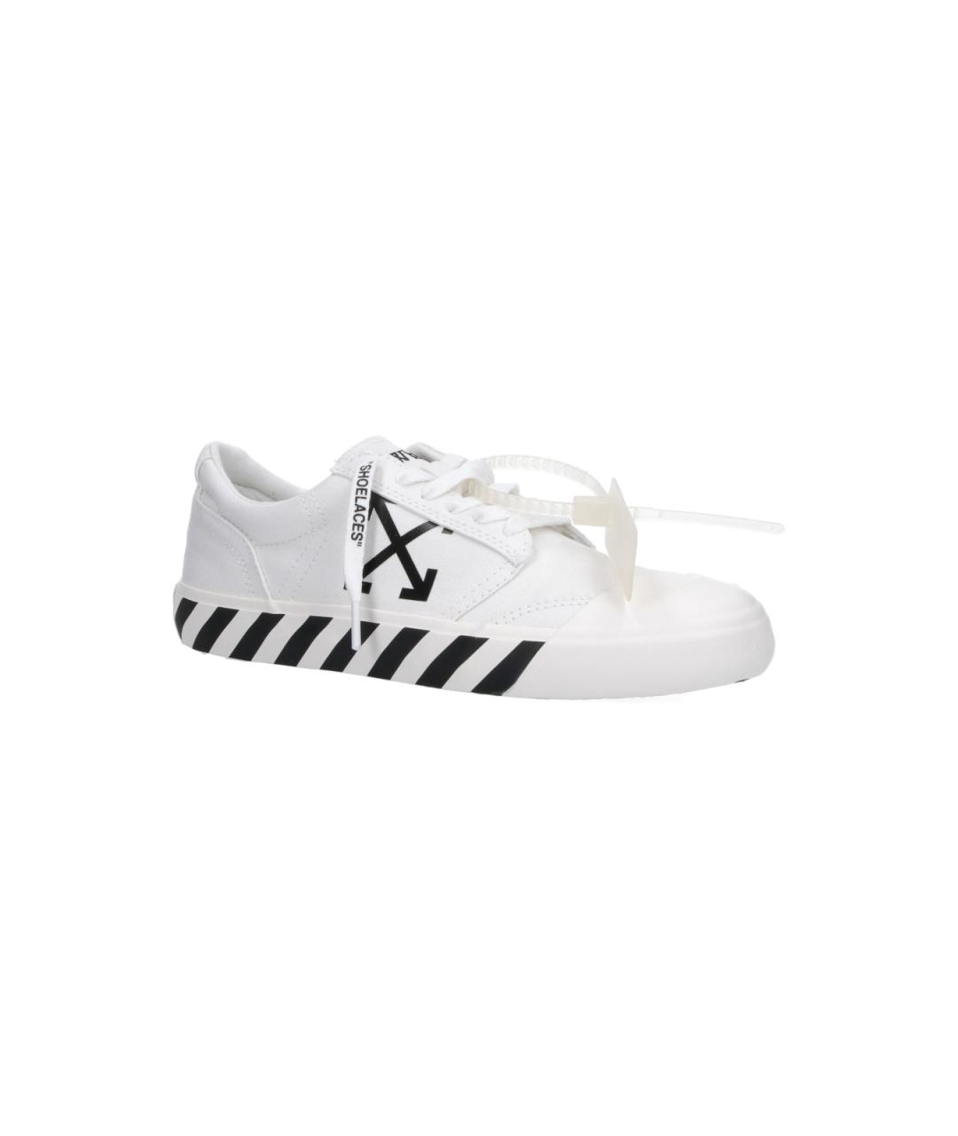 OFF-WHITE Белые текстильные низкие кроссовки / кеды, фото 4