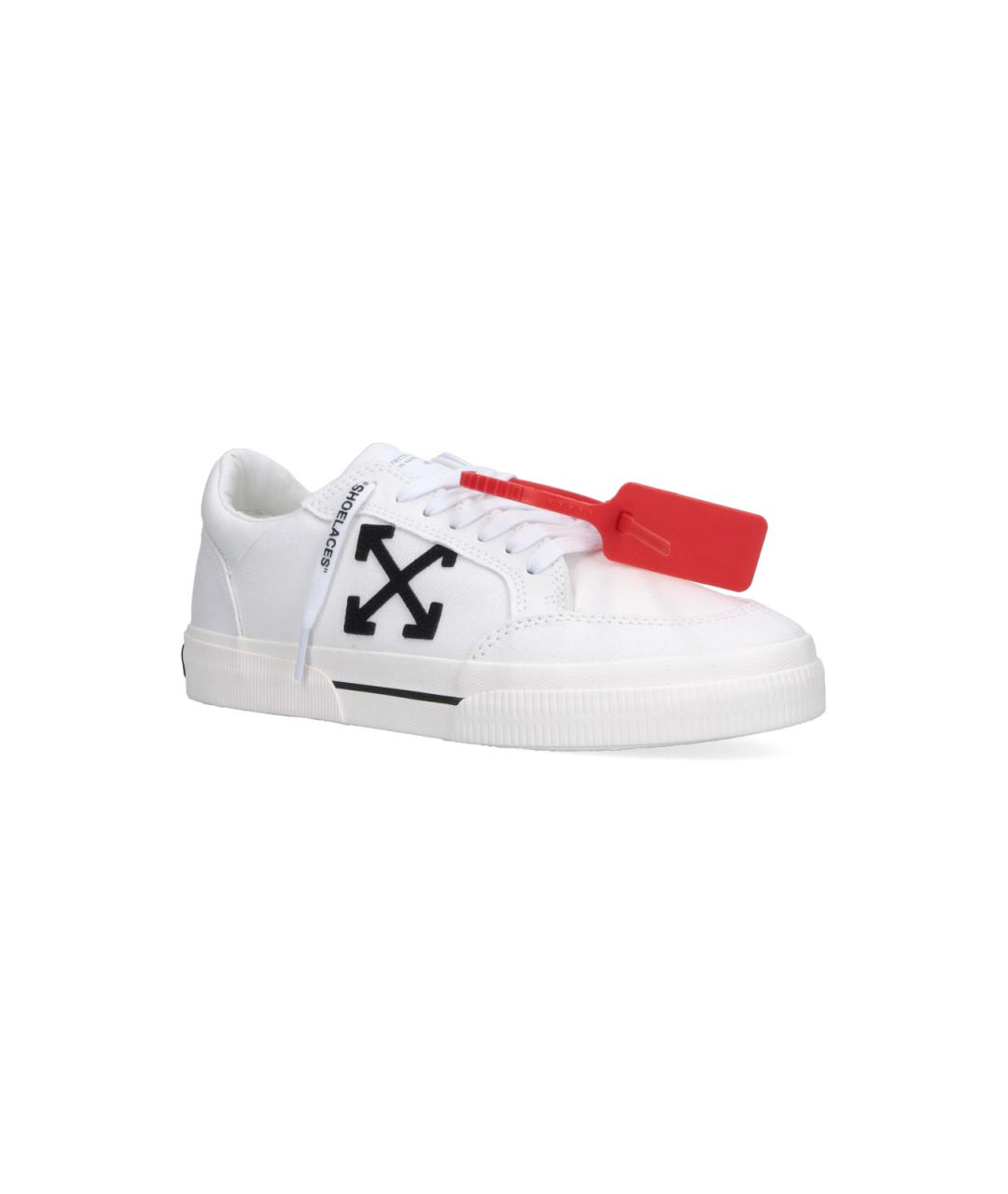OFF-WHITE Белые кожаные низкие кроссовки / кеды, фото 2