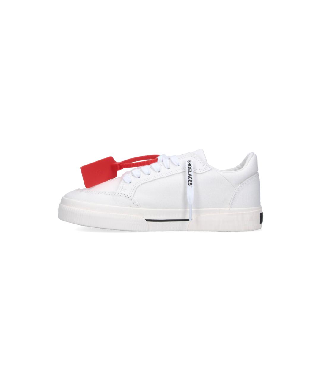 OFF-WHITE Белые кожаные низкие кроссовки / кеды, фото 3
