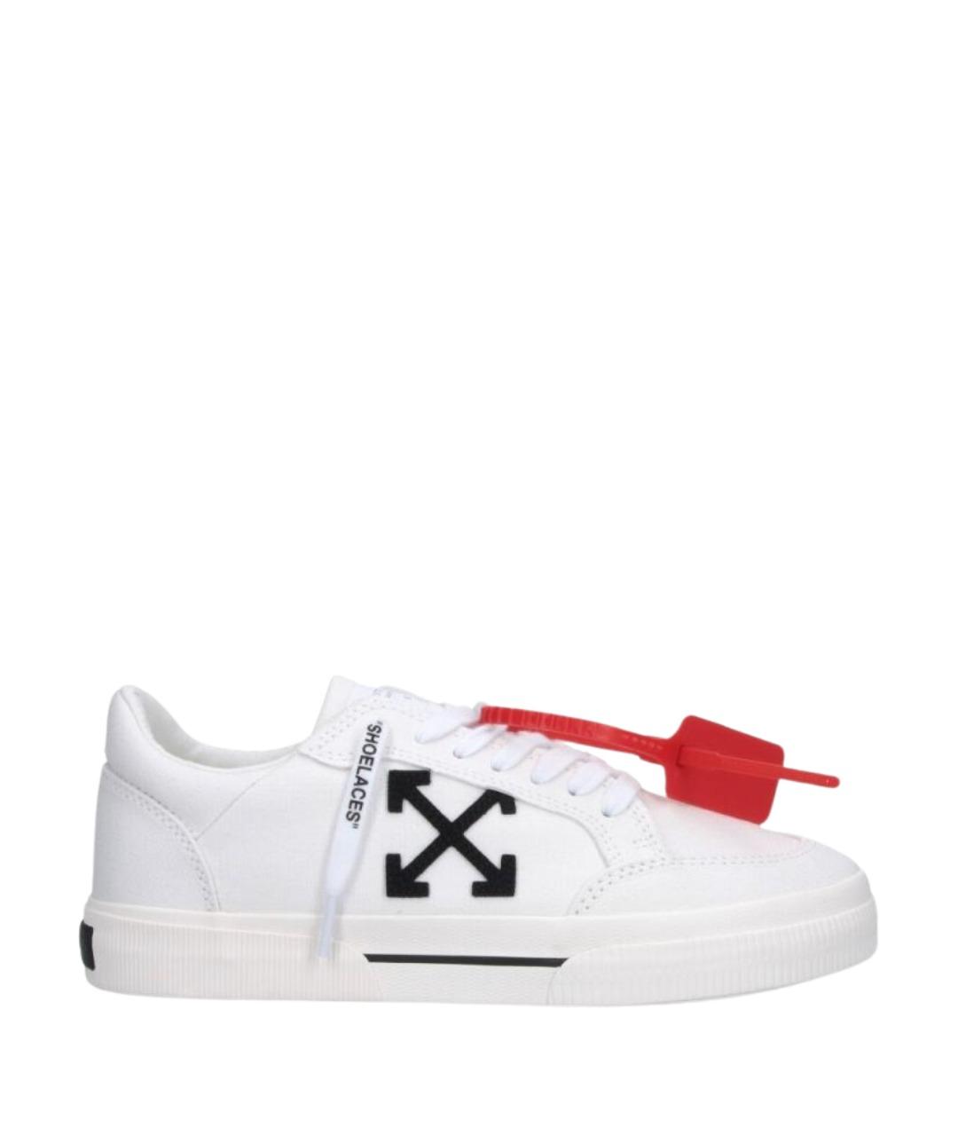 OFF-WHITE Белые кожаные низкие кроссовки / кеды, фото 1