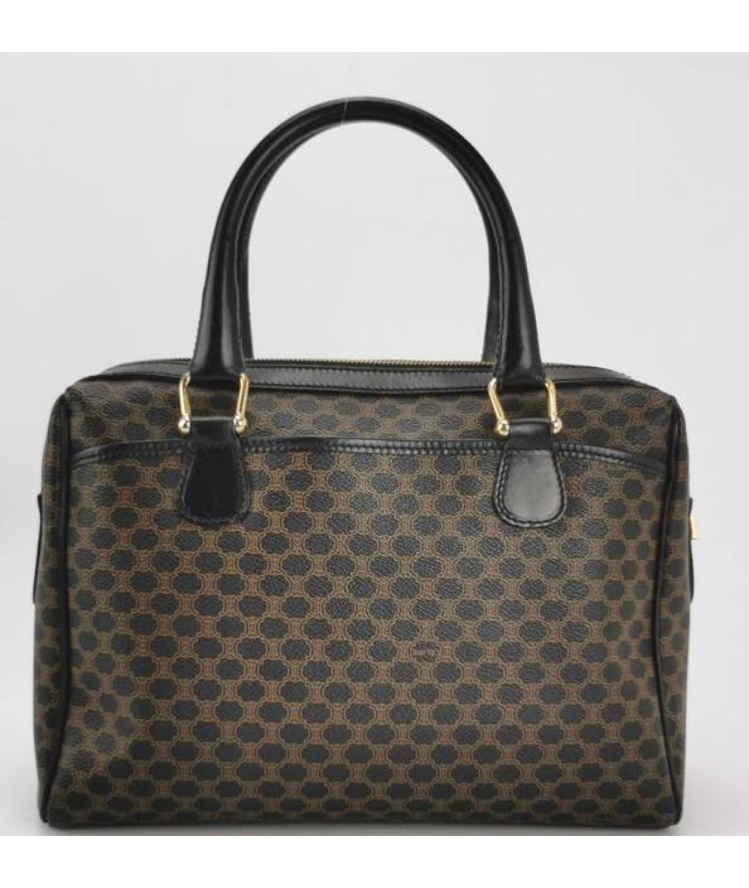 CELINE Черная сумка с короткими ручками из искусственной кожи, фото 3