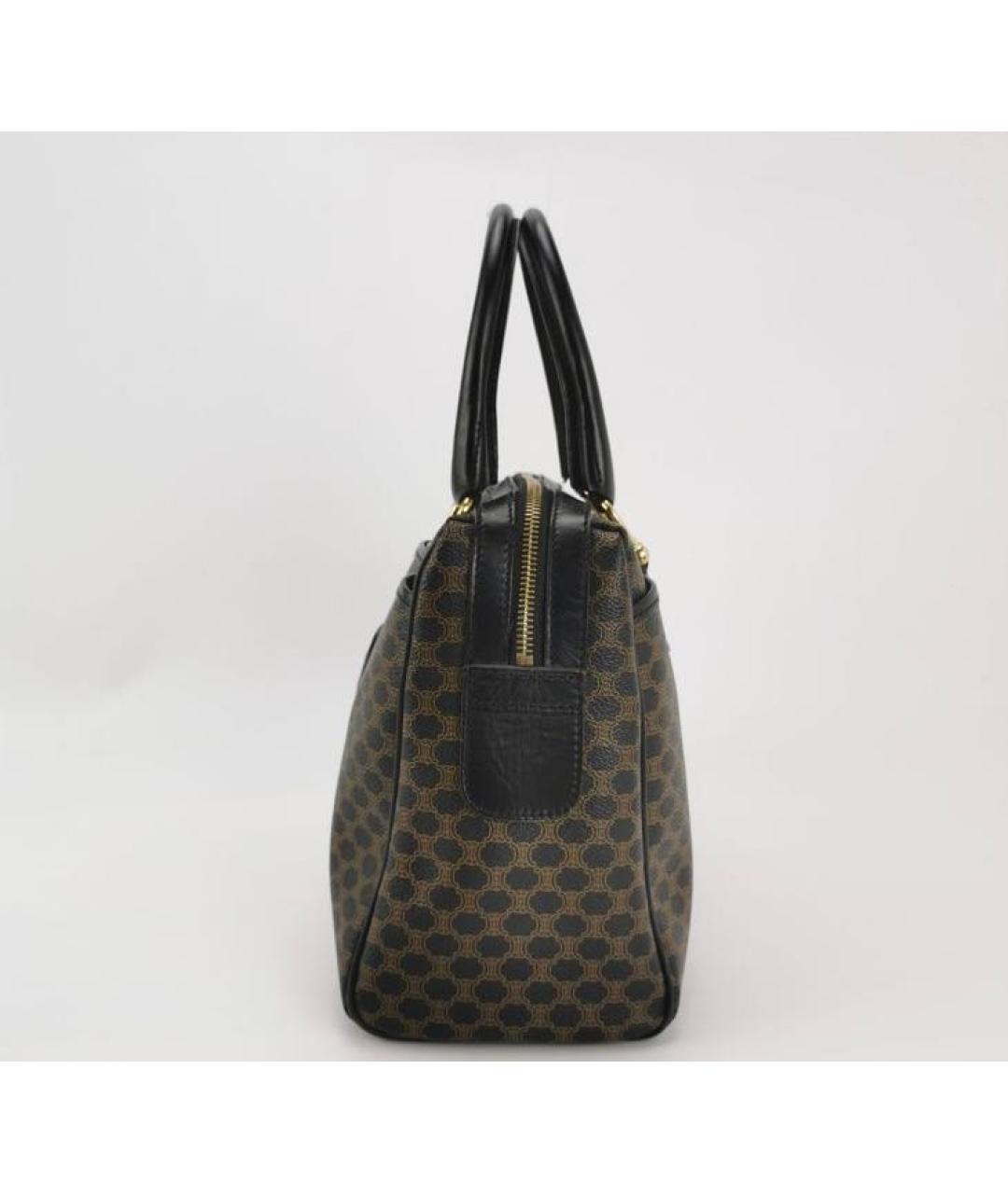 CELINE Черная сумка с короткими ручками из искусственной кожи, фото 2