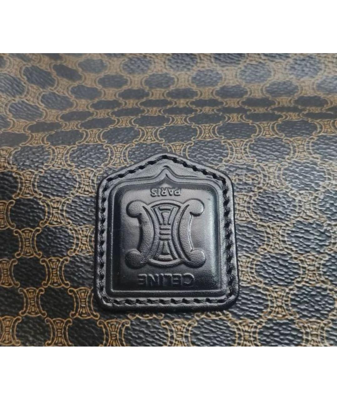 CELINE Черная сумка с короткими ручками из искусственной кожи, фото 6