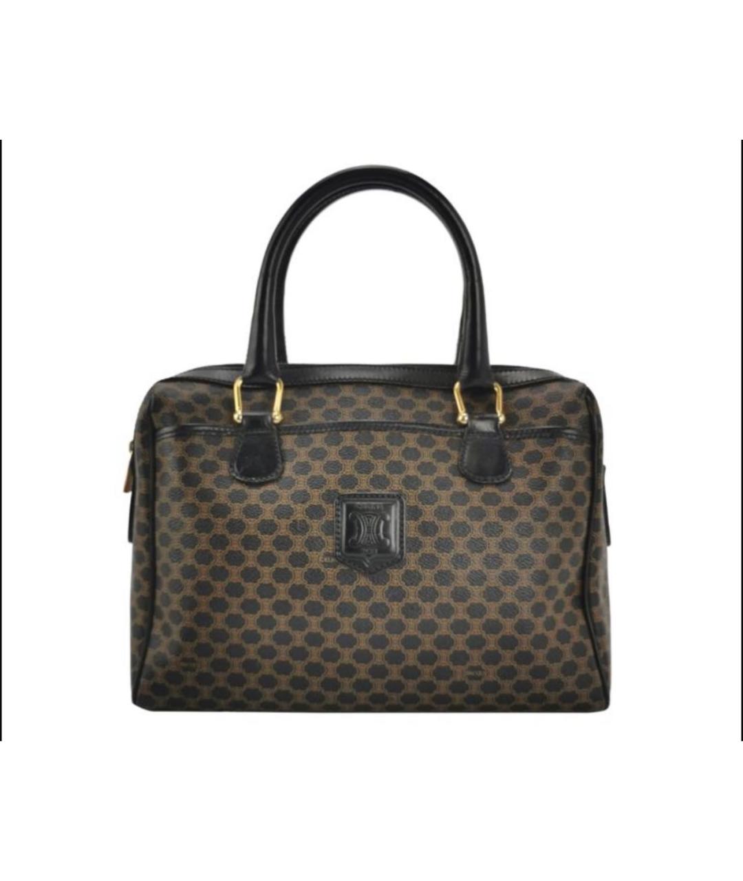 CELINE Черная сумка с короткими ручками из искусственной кожи, фото 9