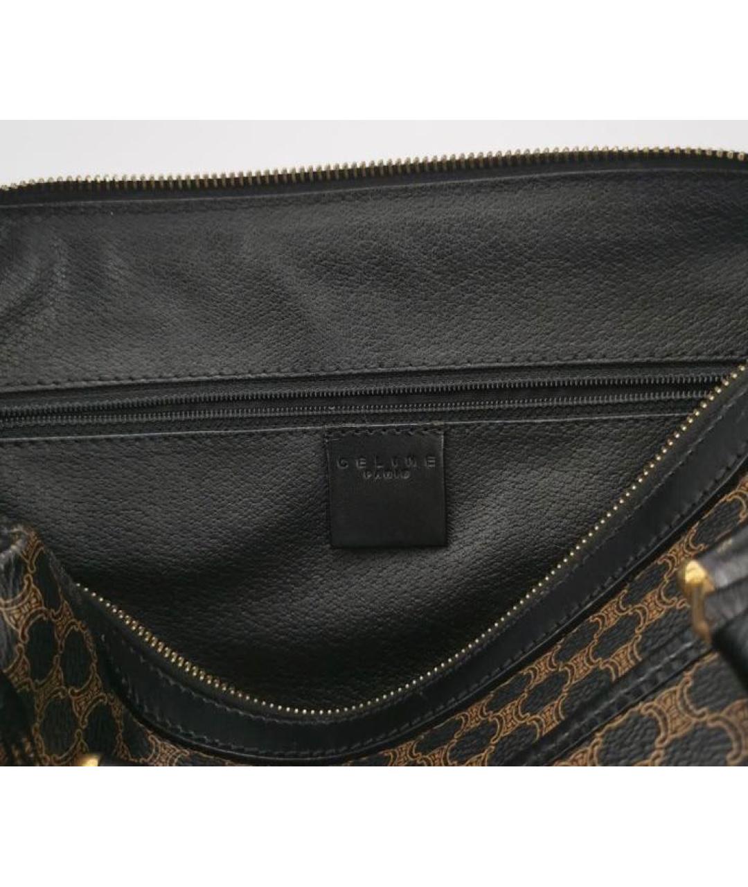 CELINE Черная сумка с короткими ручками из искусственной кожи, фото 4