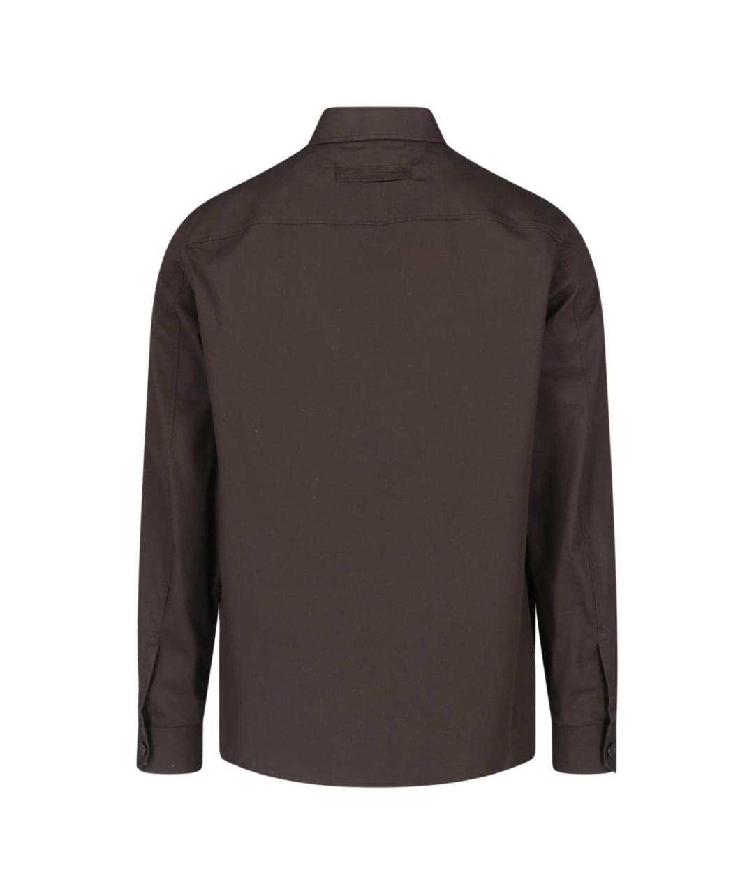 ZEGNA Коричневая хлопковая кэжуал рубашка, фото 2