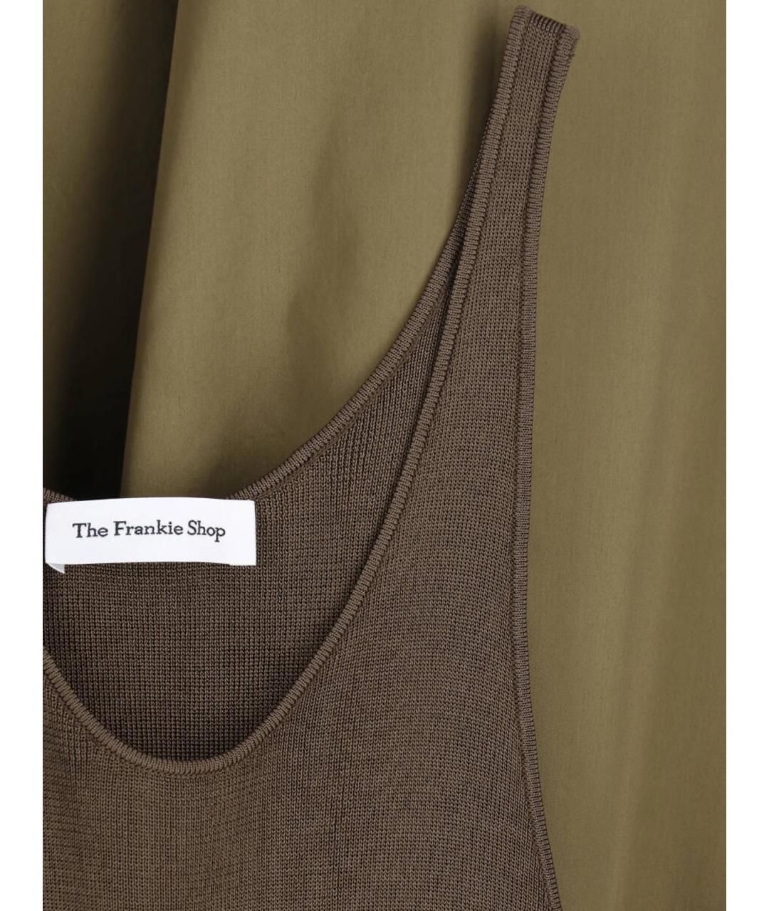 THE FRANKIE SHOP Зеленое вискозное повседневное платье, фото 3