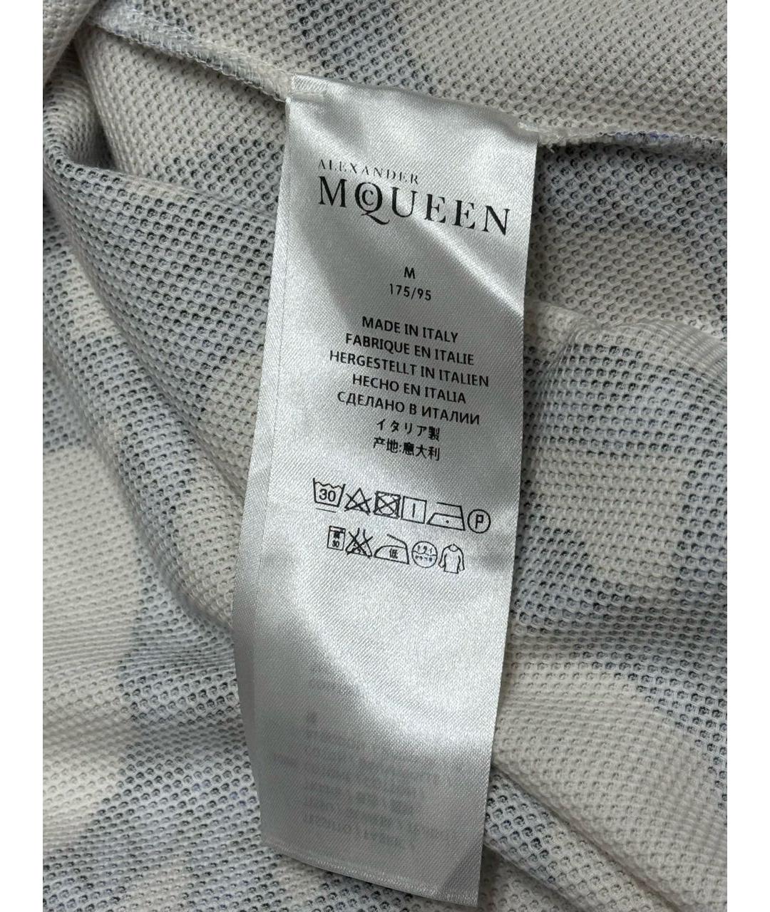 ALEXANDER MCQUEEN Бежевое хлопковое поло с коротким рукавом, фото 6