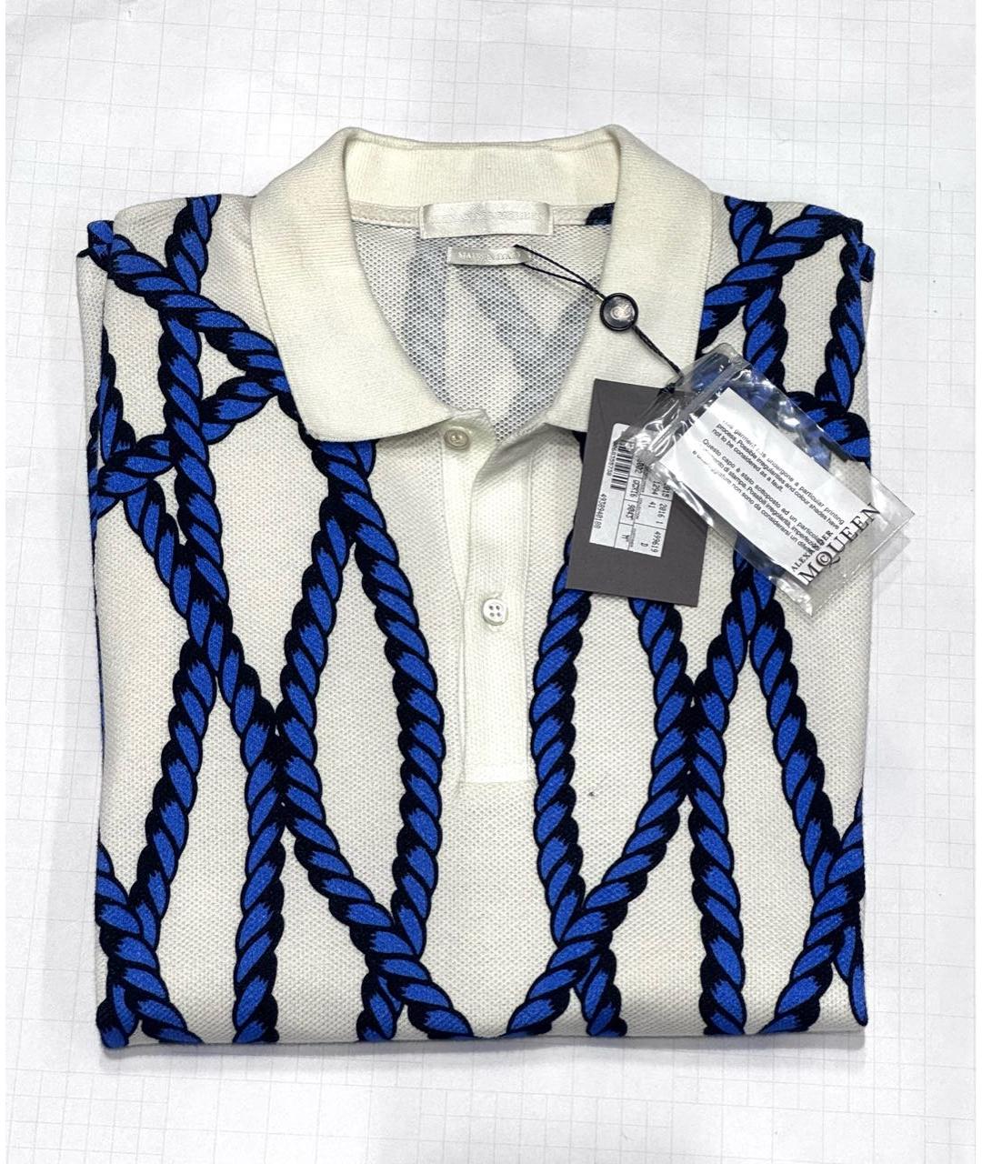 ALEXANDER MCQUEEN Бежевое хлопковое поло с коротким рукавом, фото 3