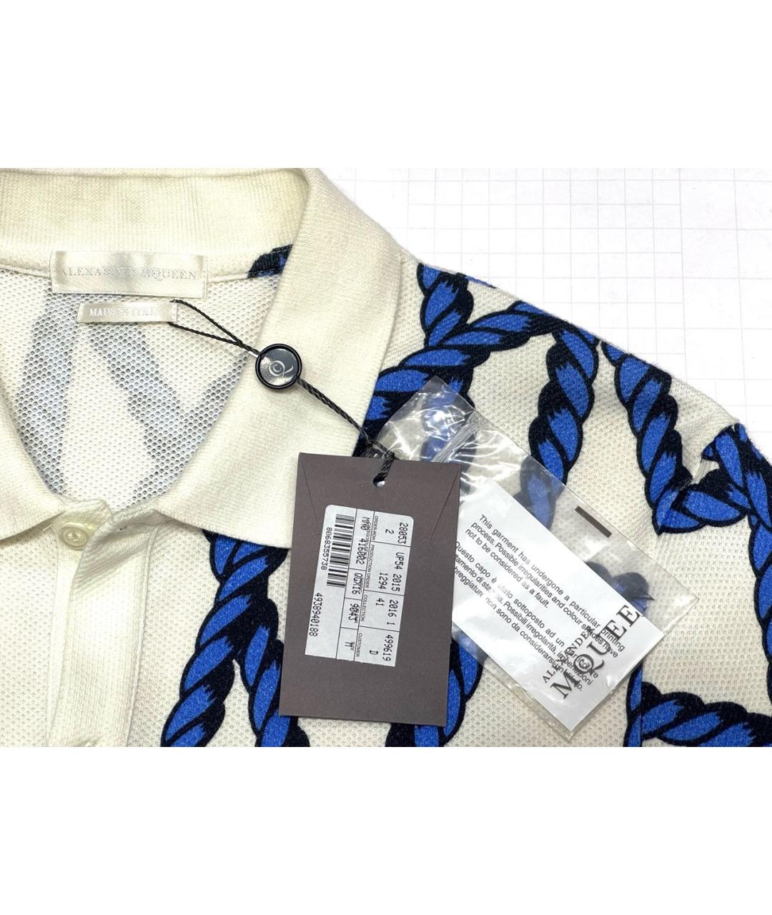 ALEXANDER MCQUEEN Бежевое хлопковое поло с коротким рукавом, фото 5