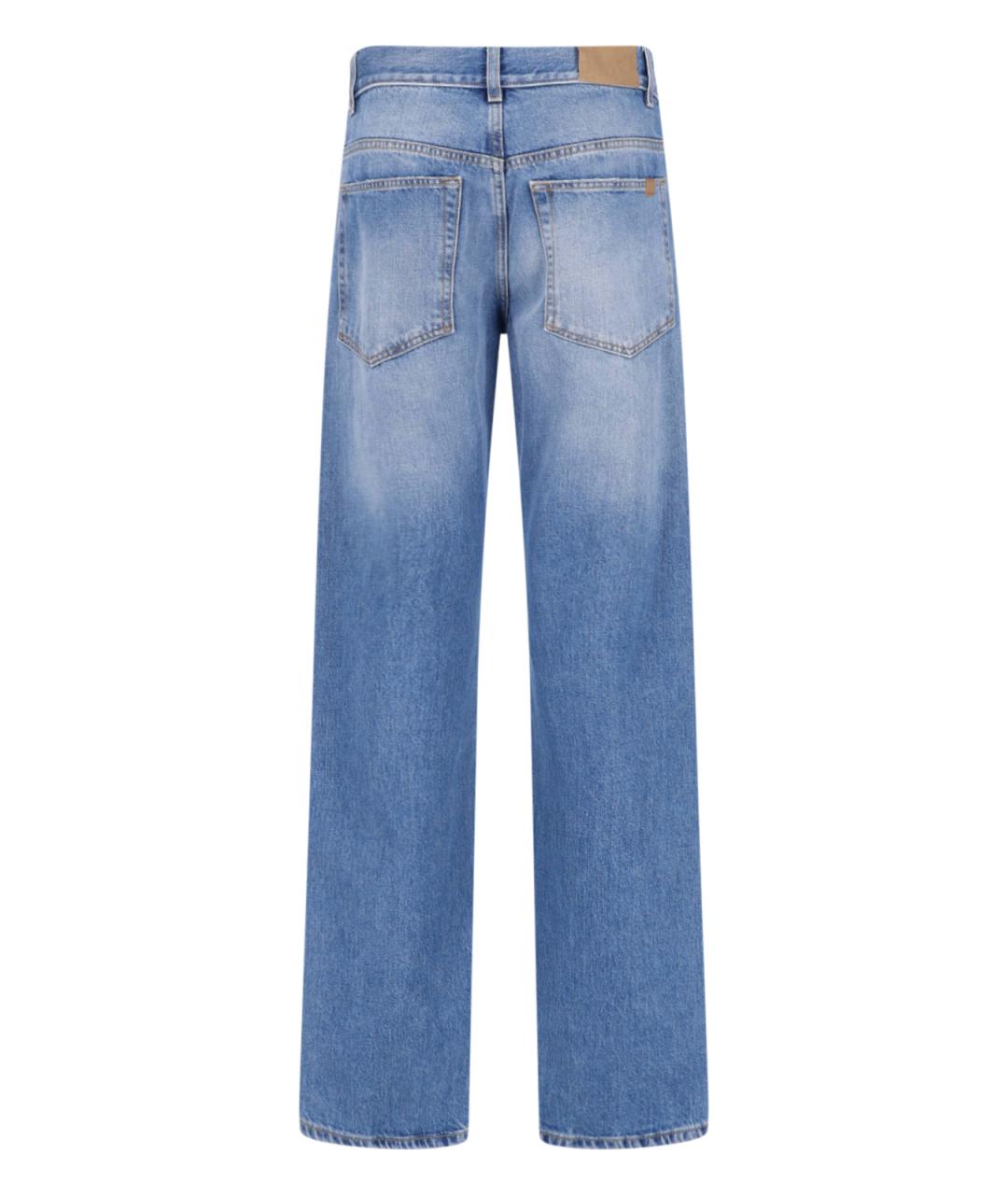 CALVIN KLEIN Голубые хлопковые прямые джинсы, фото 2