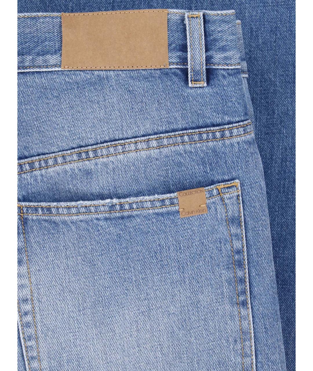 CALVIN KLEIN Голубые хлопковые прямые джинсы, фото 4