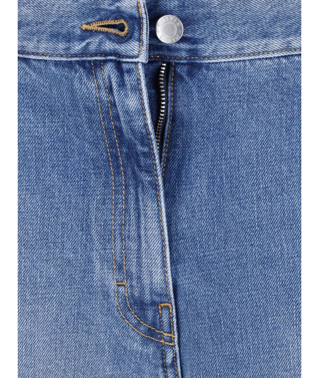 CALVIN KLEIN Голубые хлопковые прямые джинсы, фото 3