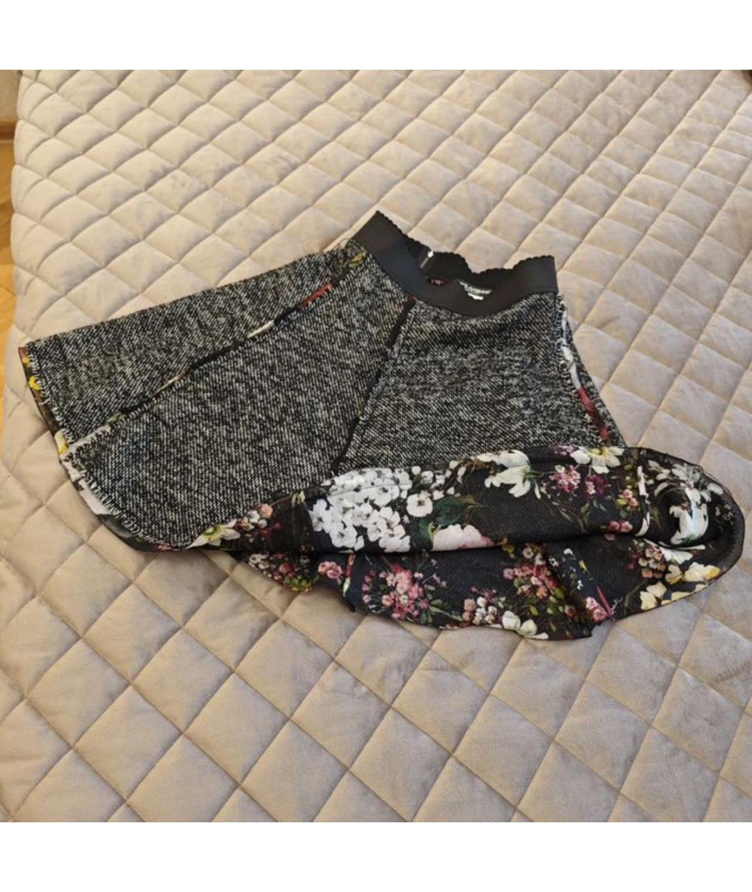 DOLCE&GABBANA Серая юбка мини, фото 2