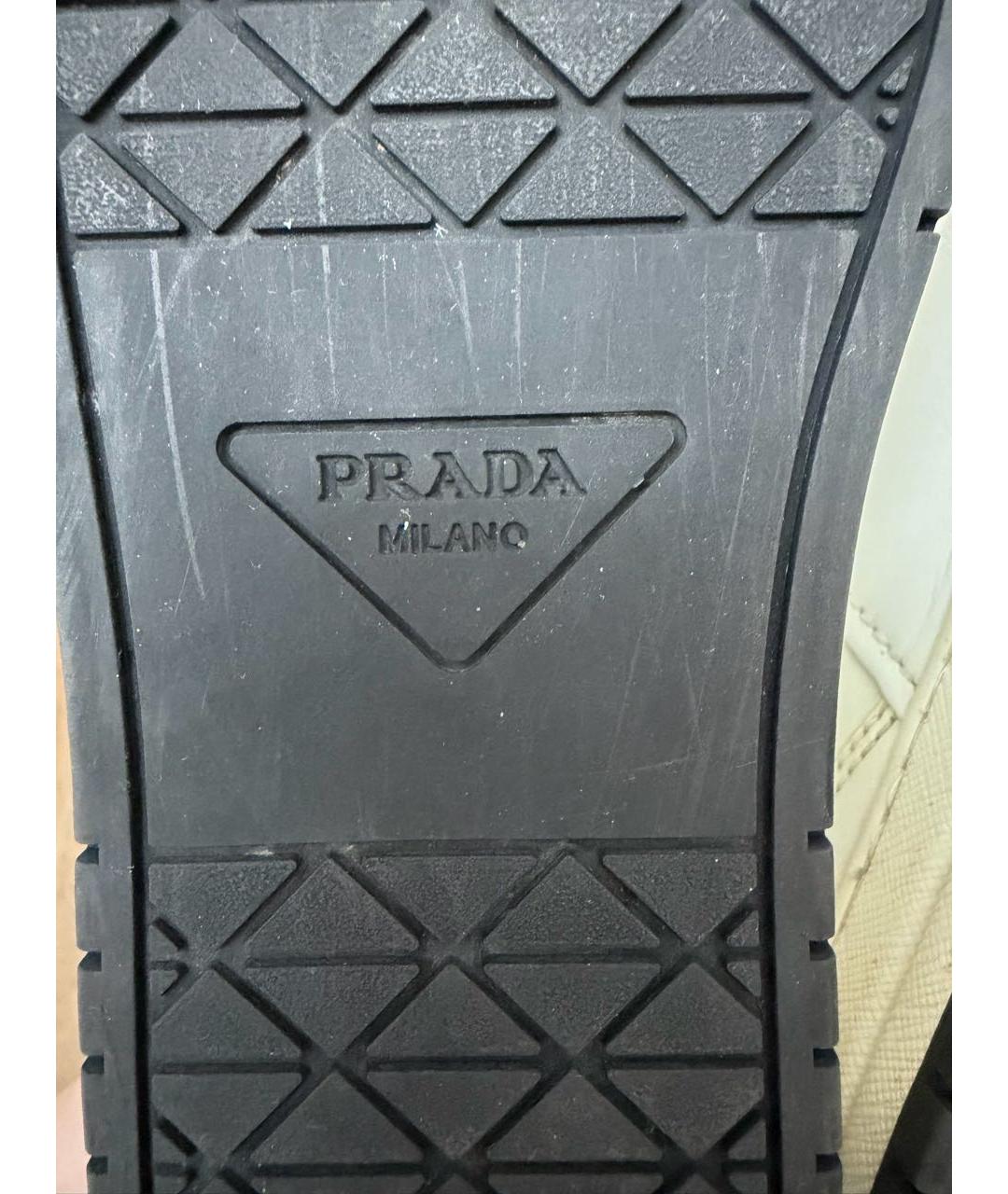 PRADA Белые кожаные кроссовки, фото 6
