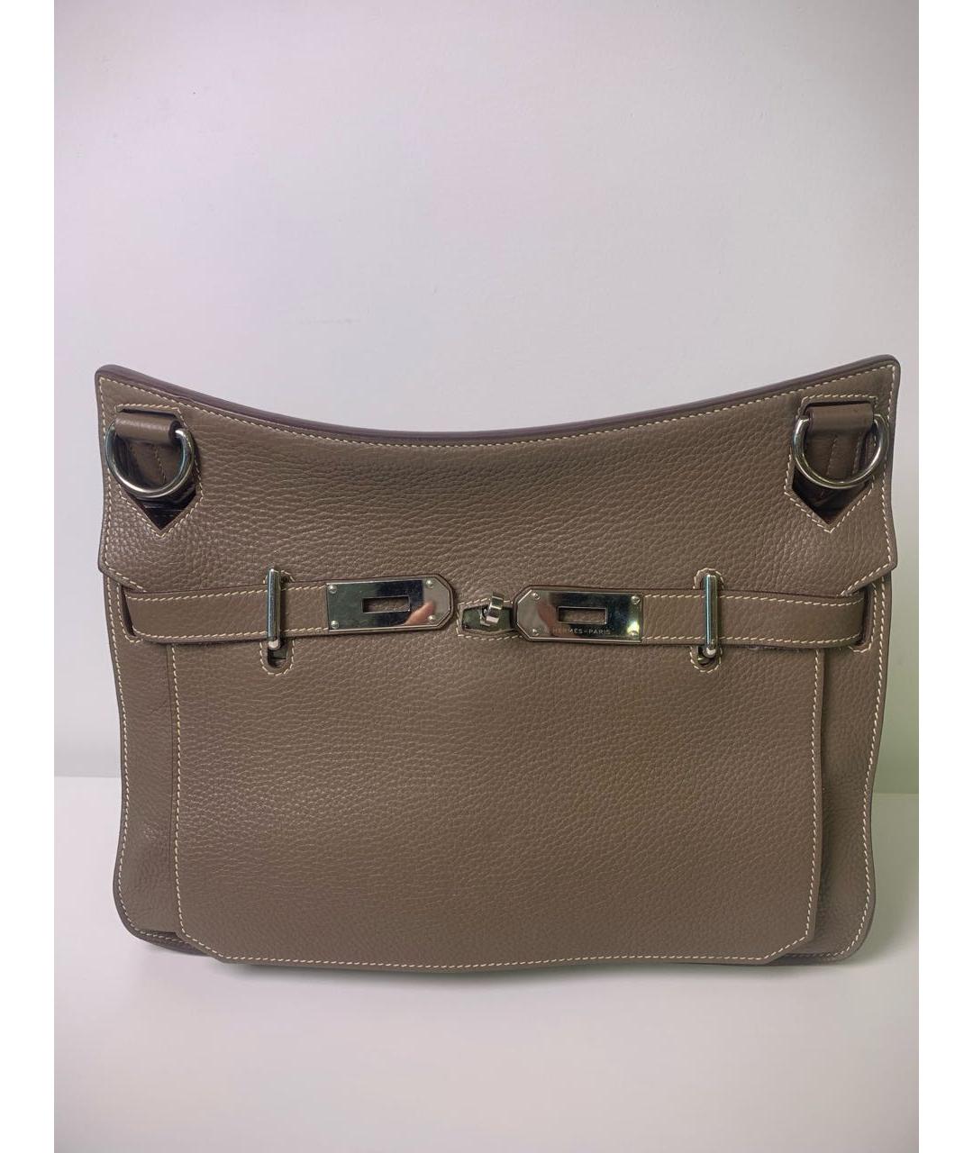 HERMES Антрацитовая кожаная сумка через плечо, фото 7