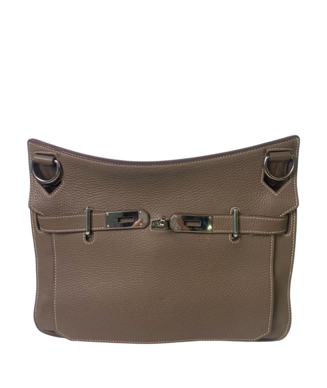 HERMES Антрацитовая кожаная сумка через плечо, фото 1