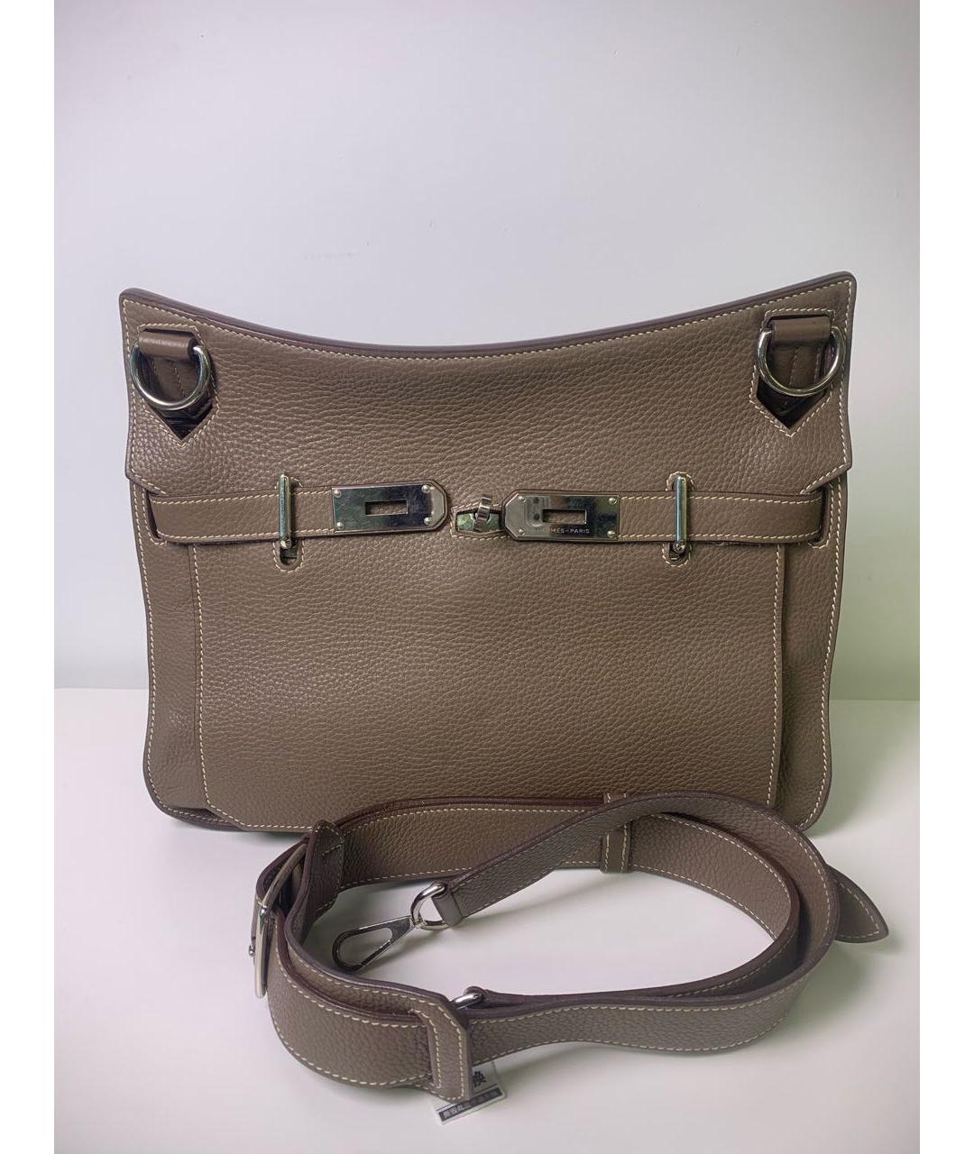 HERMES Антрацитовая кожаная сумка через плечо, фото 2