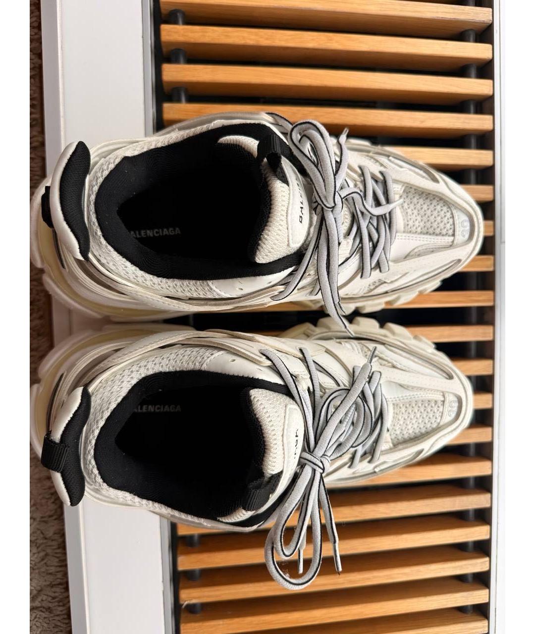 BALENCIAGA Бежевые кожаные кроссовки, фото 4