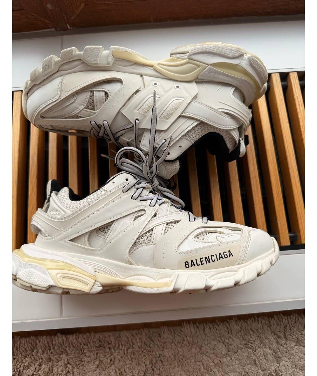 BALENCIAGA Бежевые кожаные кроссовки, фото 6