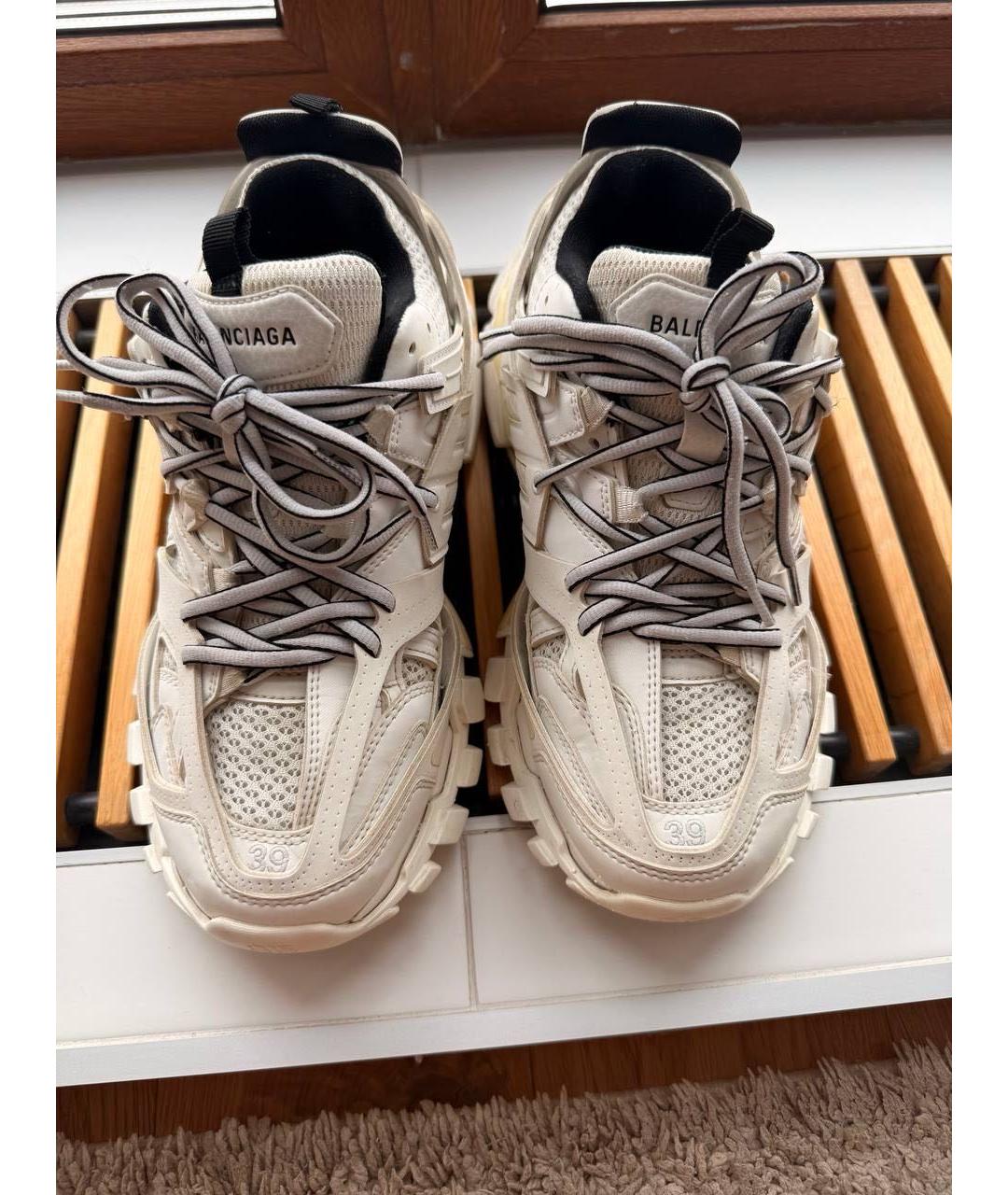 BALENCIAGA Бежевые кожаные кроссовки, фото 3