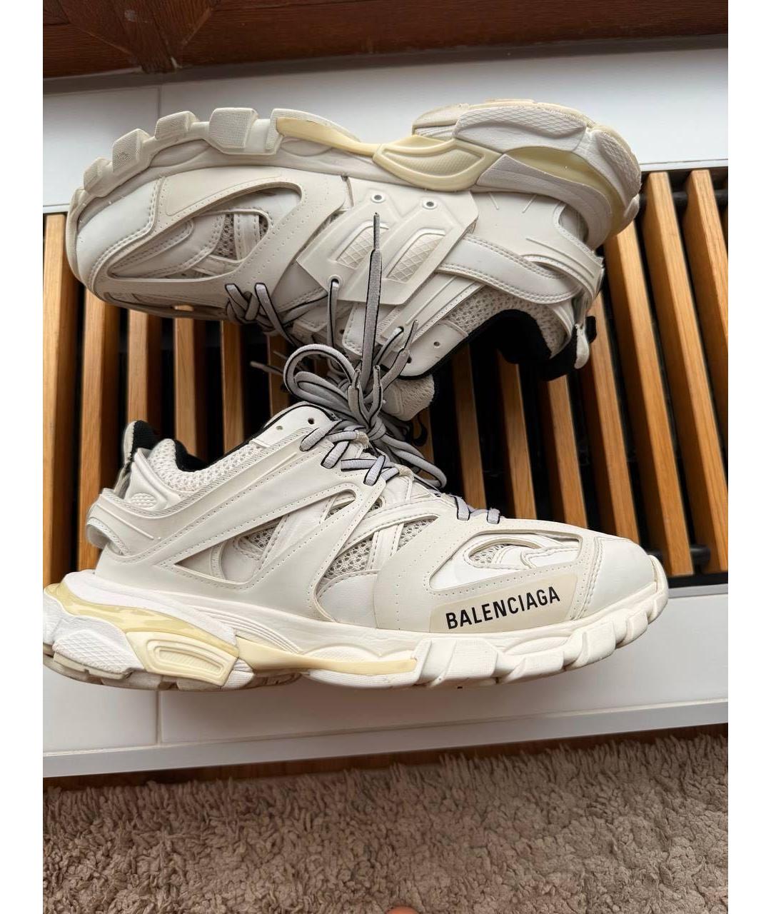 BALENCIAGA Бежевые кожаные кроссовки, фото 5