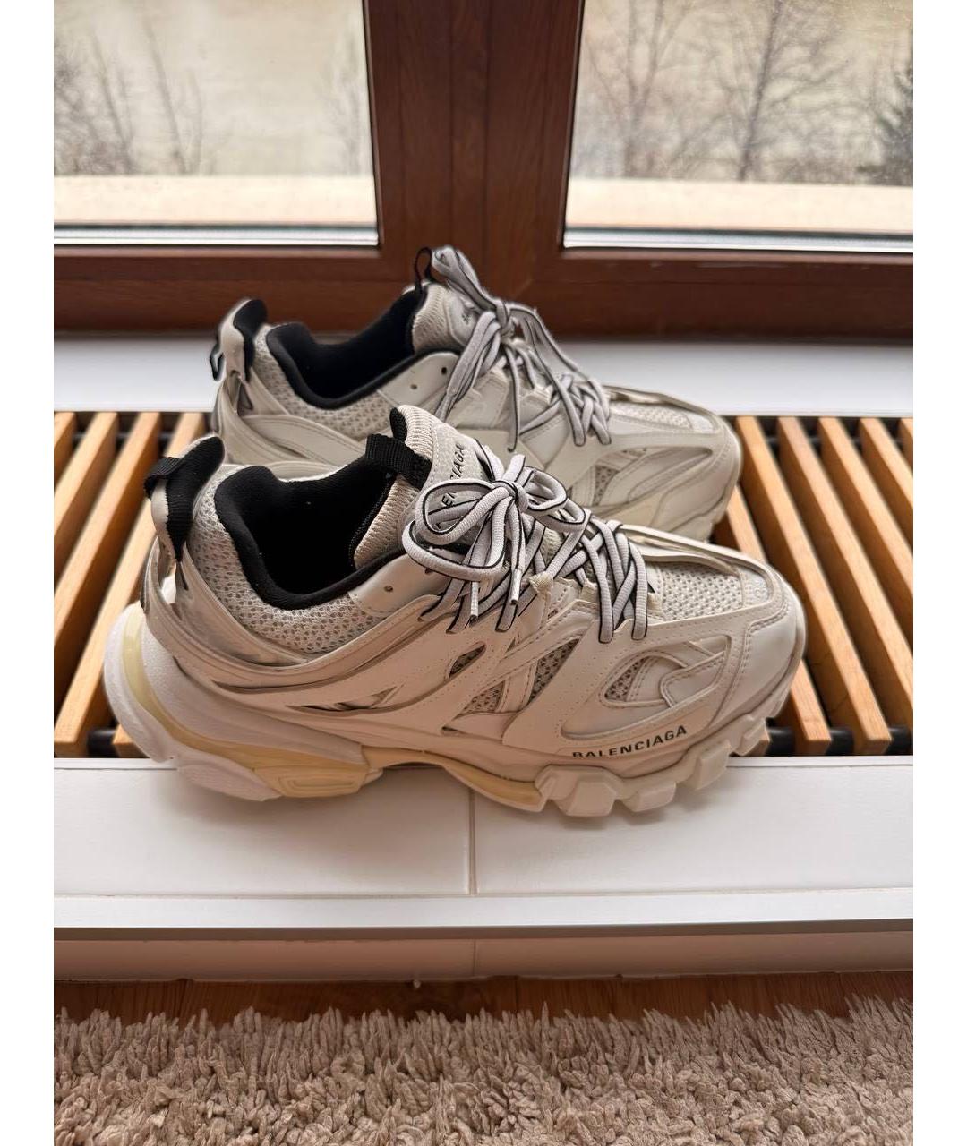 BALENCIAGA Бежевые кожаные кроссовки, фото 2