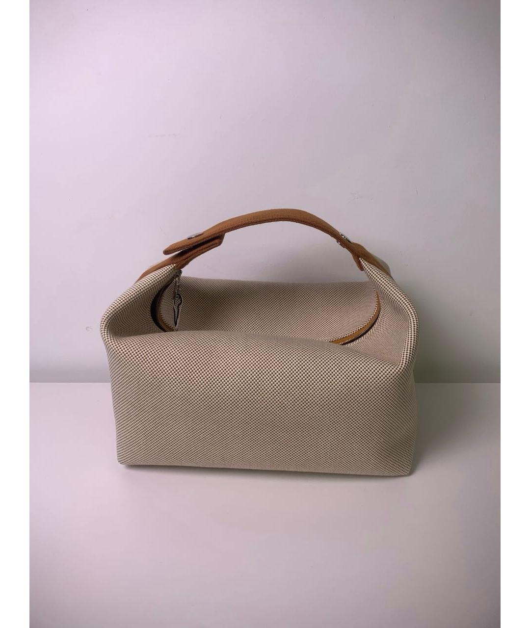 HERMES Бежевая косметичка, фото 3