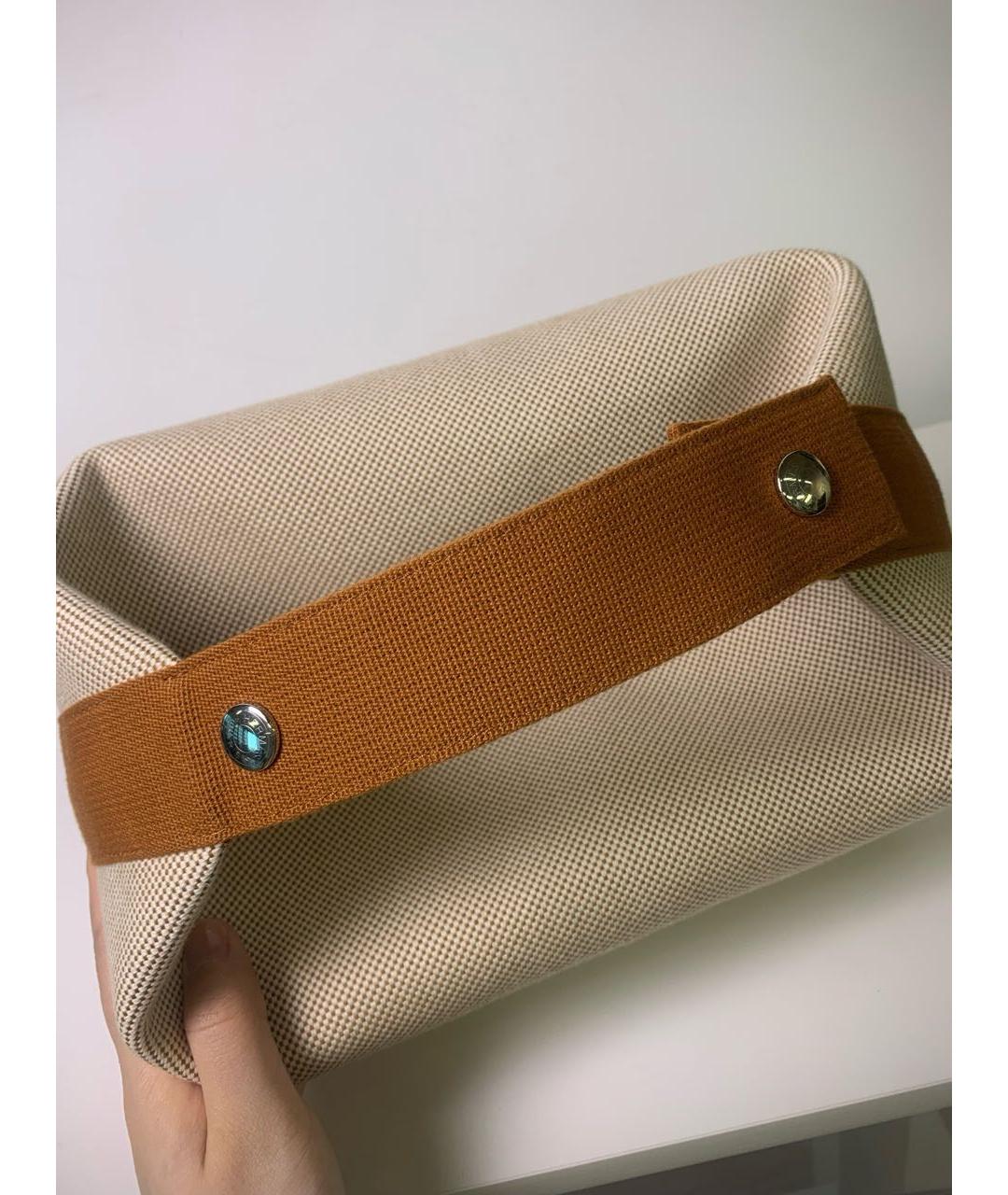 HERMES Бежевая косметичка, фото 5