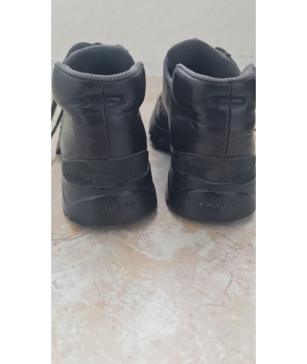 PRADA Коричневые кожаные высокие ботинки, фото 3