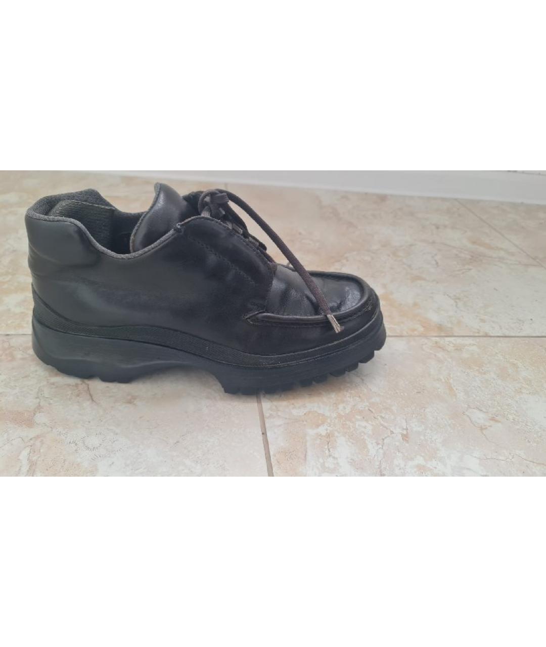 PRADA Коричневые кожаные высокие ботинки, фото 5