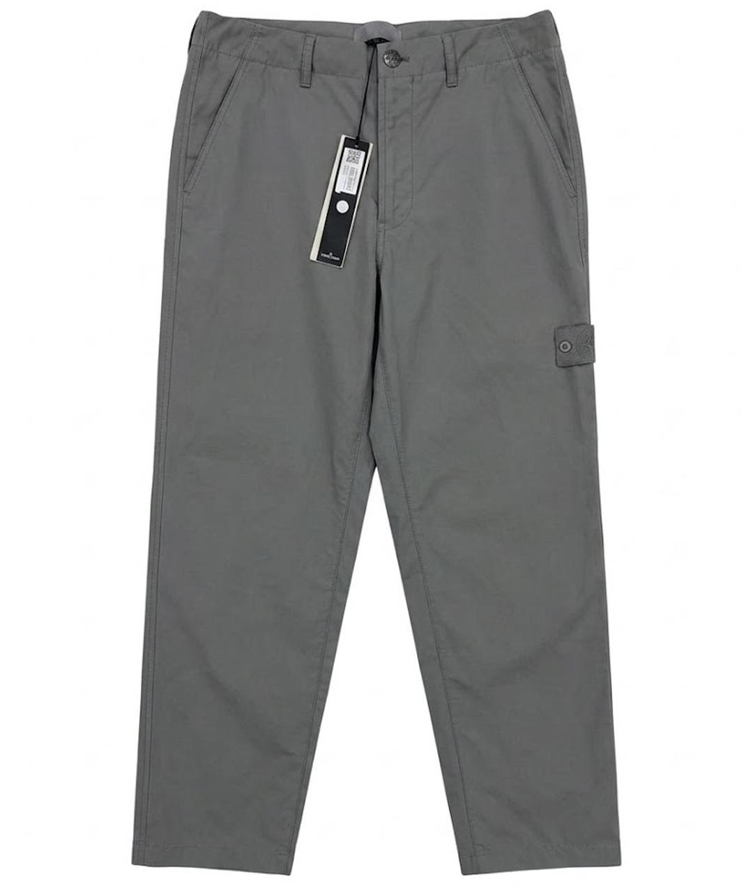 STONE ISLAND Серые хлопковые повседневные брюки, фото 1