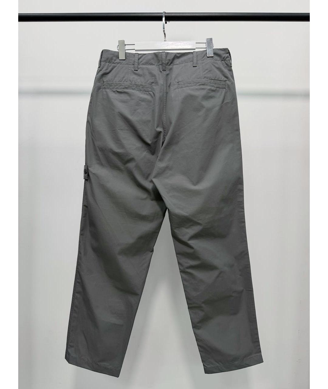 STONE ISLAND Серые хлопковые повседневные брюки, фото 3