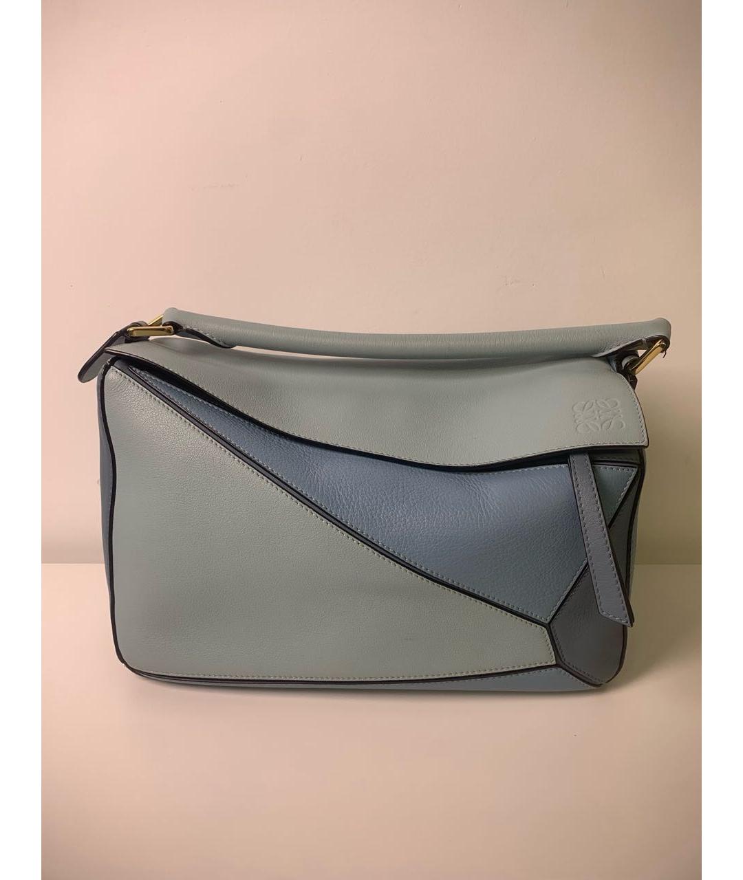 LOEWE Голубая кожаная сумка через плечо, фото 9