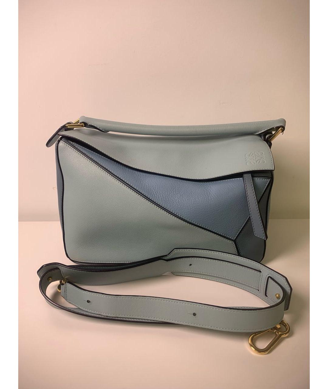 LOEWE Голубая кожаная сумка через плечо, фото 2