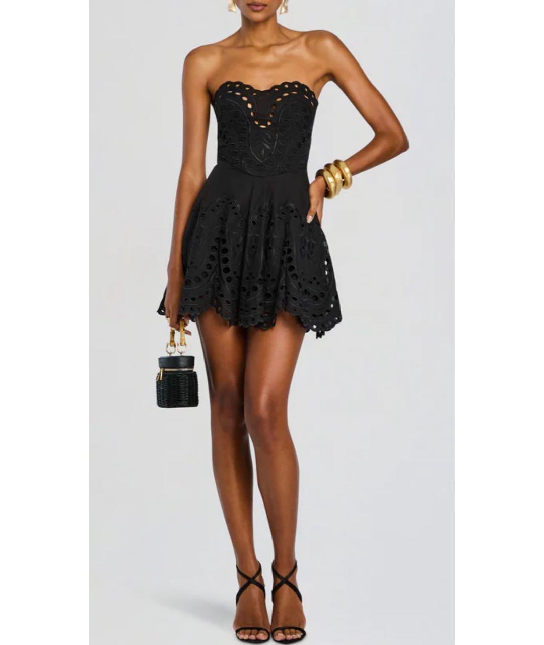 CHARO RUIZ Черное хлопковое коктейльное платье, фото 4