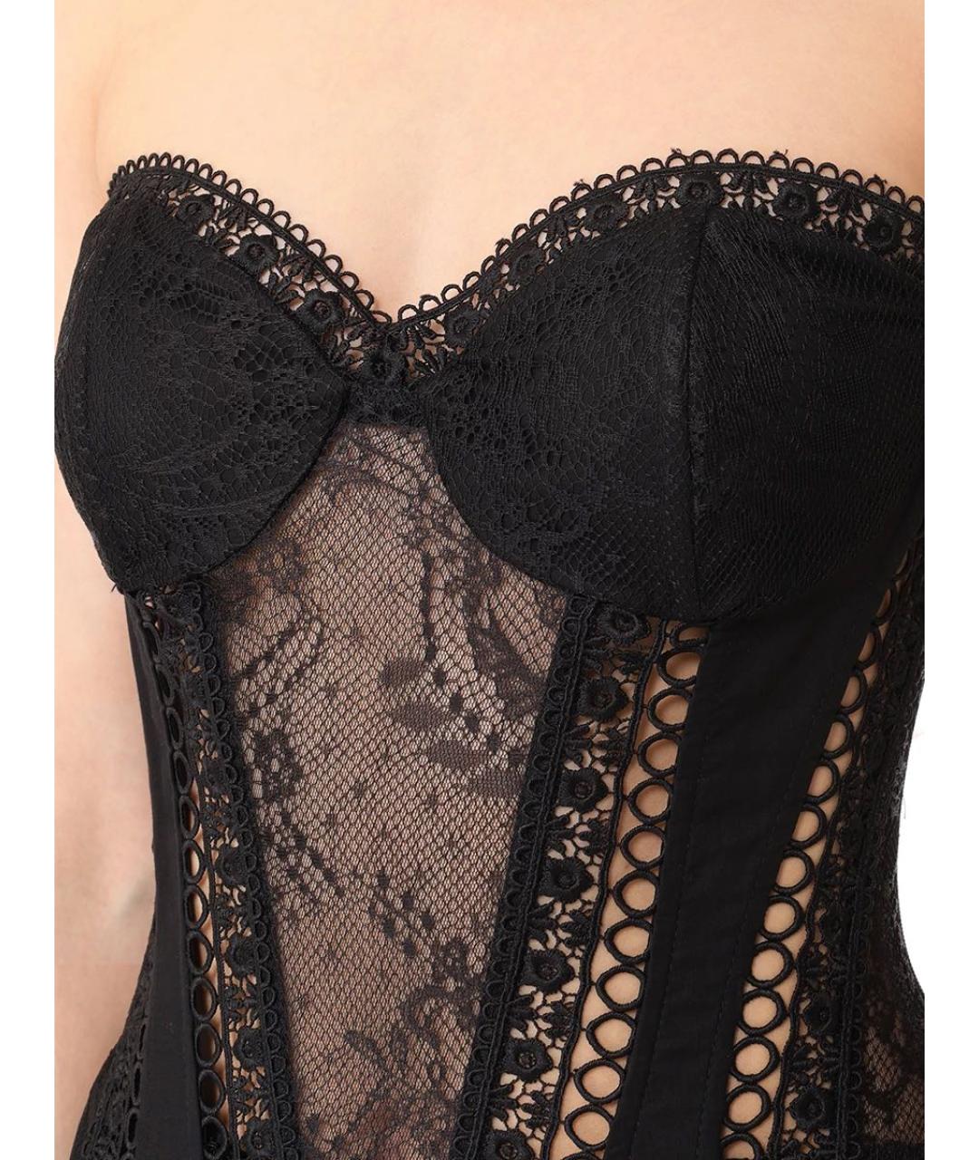 CHARO RUIZ Черный хлопковый корсет, фото 2