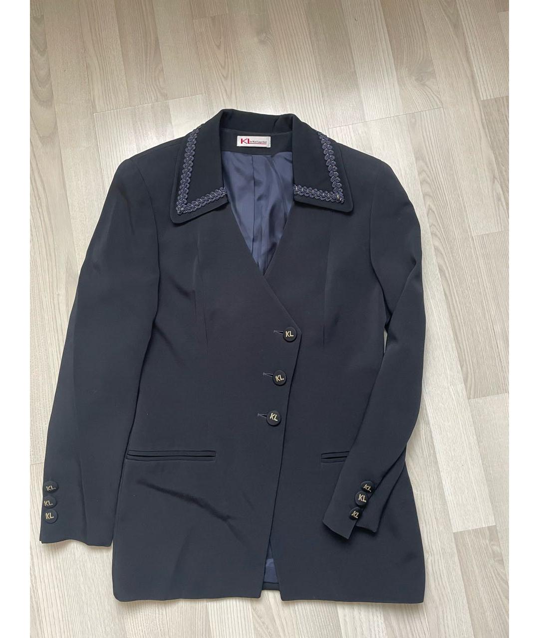 KARL LAGERFELD Темно-синий вискозный жакет/пиджак, фото 5