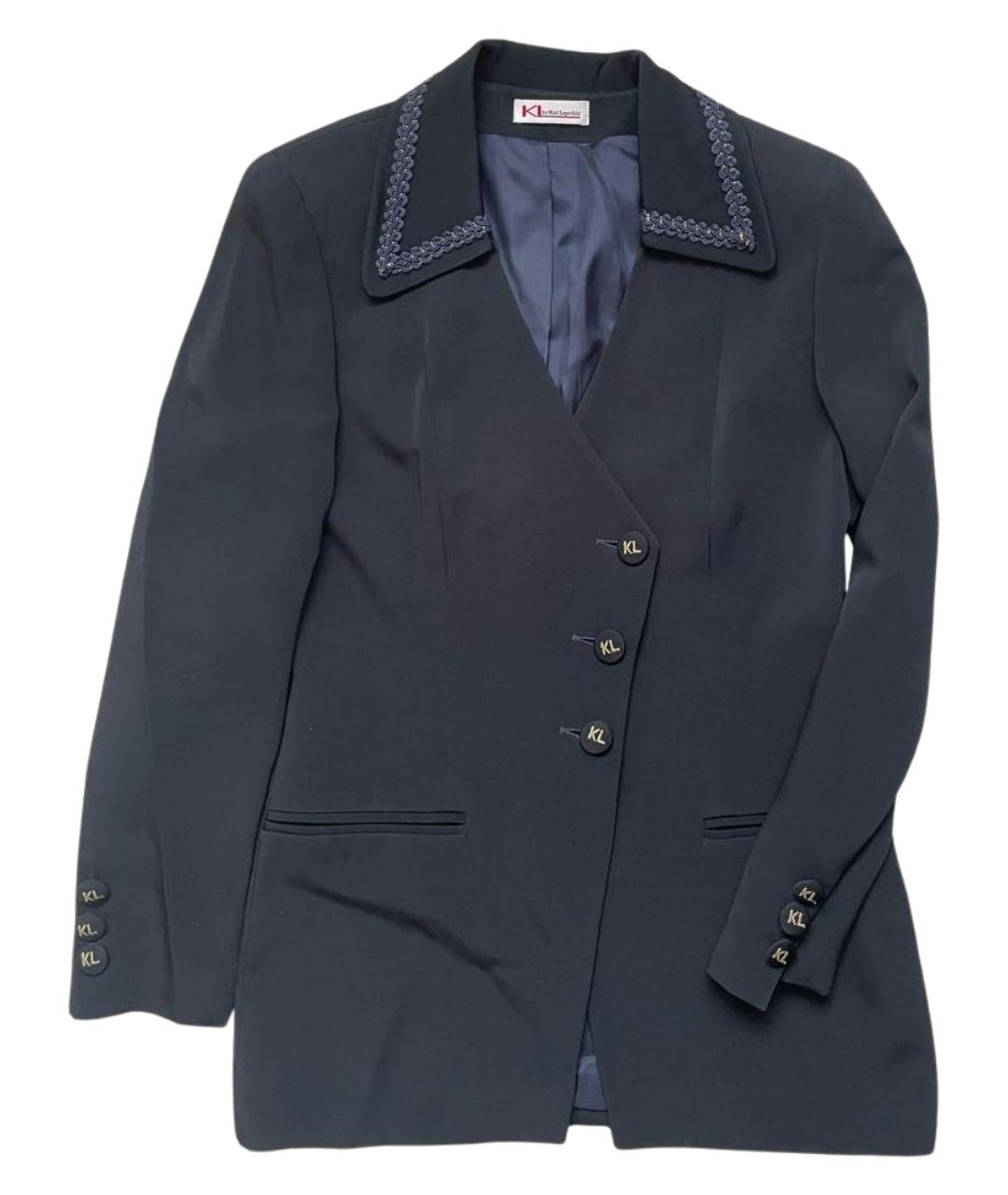 KARL LAGERFELD Темно-синий вискозный жакет/пиджак, фото 1