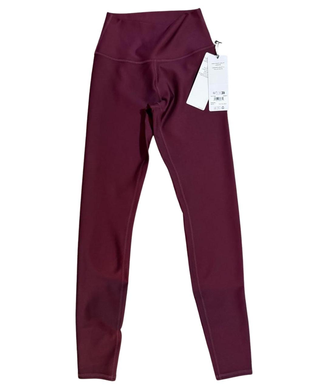 ALO YOGA Бордовые полиэстеровые леггинсы и велосипедки, фото 1