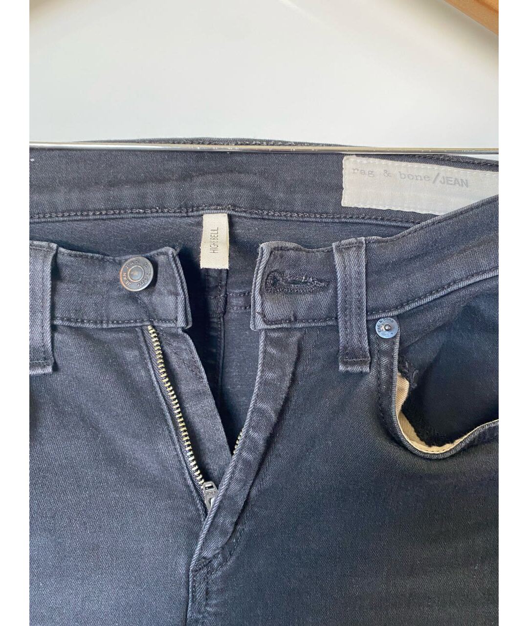 RAG&BONE Черные хлопко-полиэстеровые джинсы клеш, фото 3