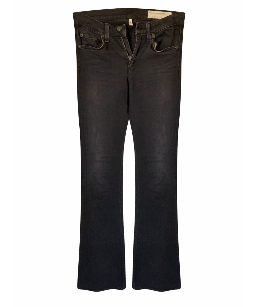 RAG&BONE Черные хлопко-полиэстеровые джинсы клеш, фото 1