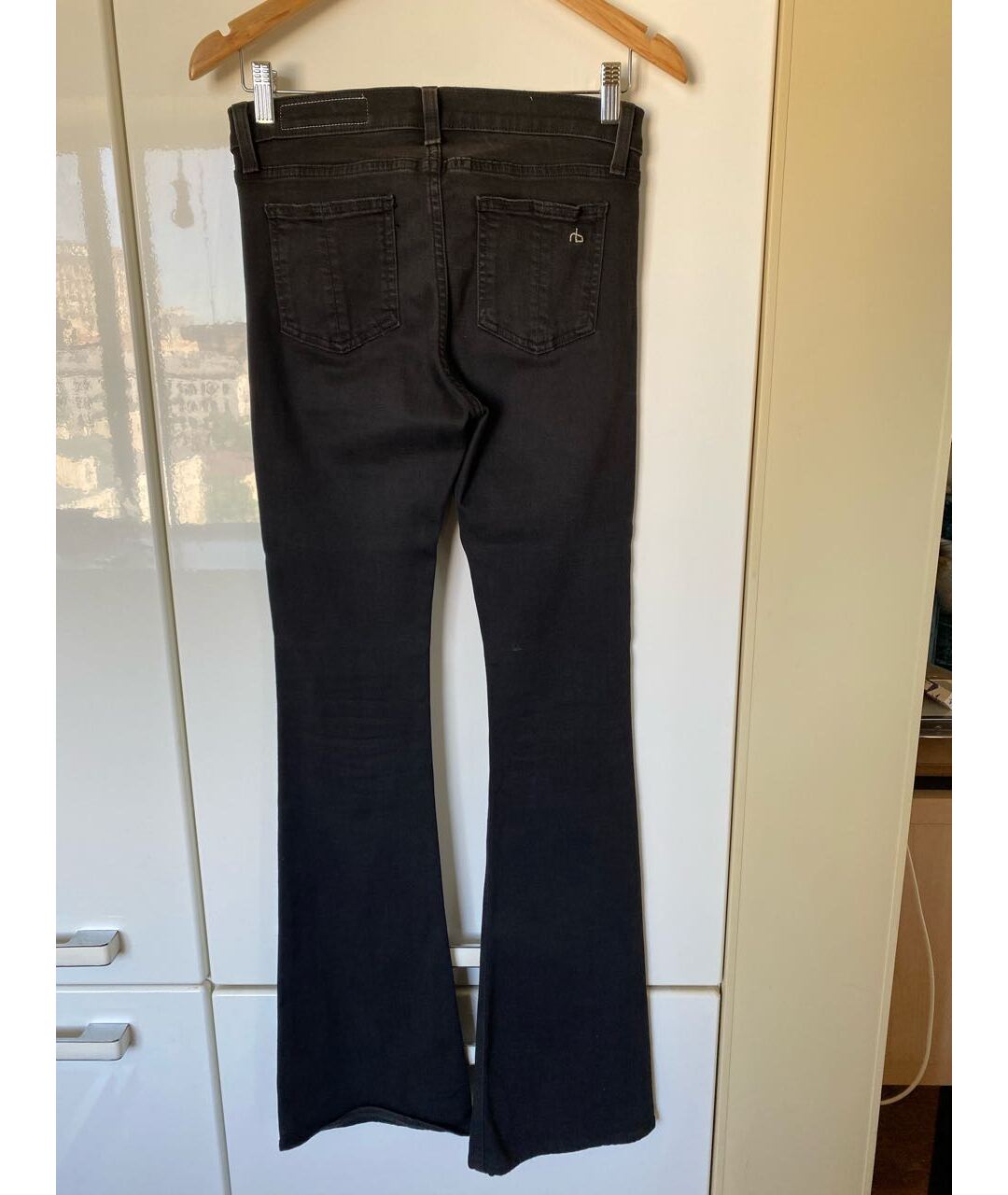 RAG&BONE Черные хлопко-полиэстеровые джинсы клеш, фото 2