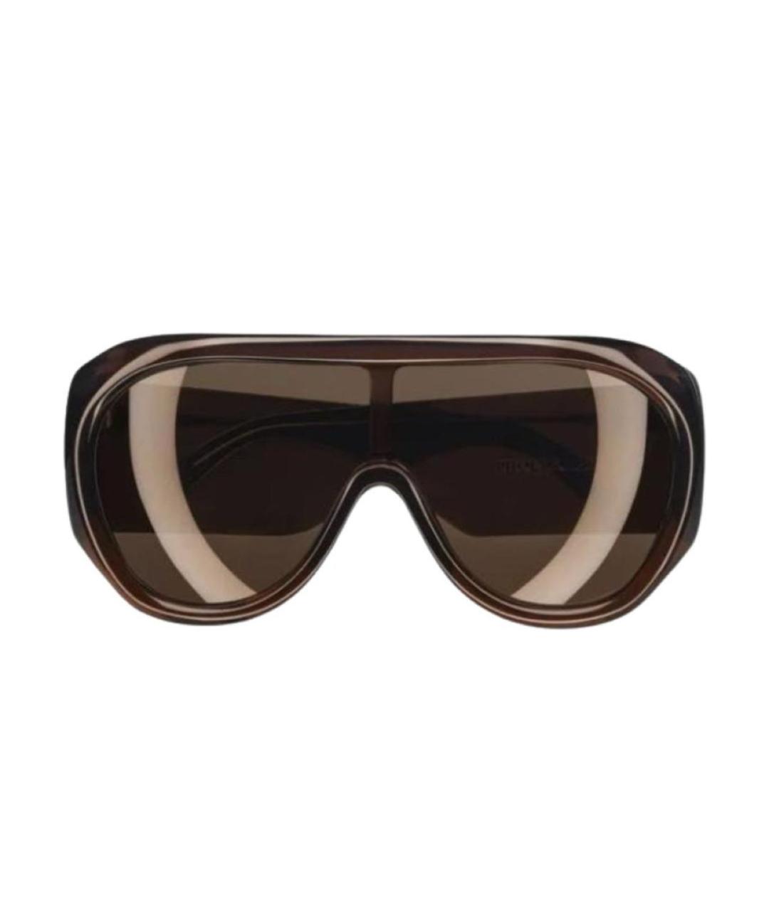 PHOEBE PHILO Коричневые пластиковые солнцезащитные очки, фото 1