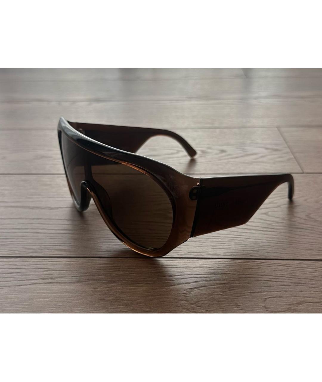 PHOEBE PHILO Коричневые пластиковые солнцезащитные очки, фото 2