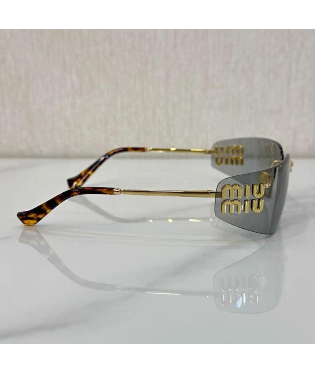 MIU MIU Серые металлические солнцезащитные очки, фото 5