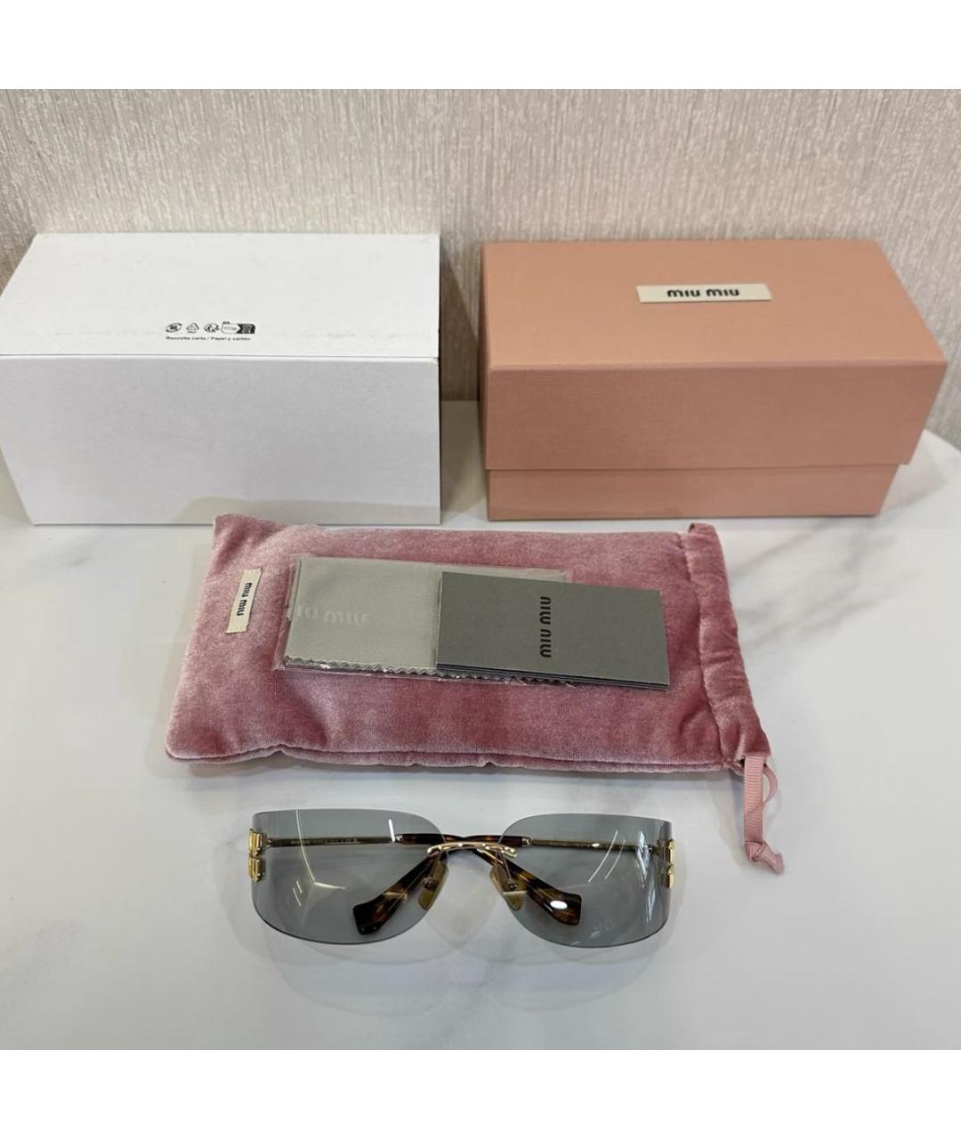 MIU MIU Серые металлические солнцезащитные очки, фото 2